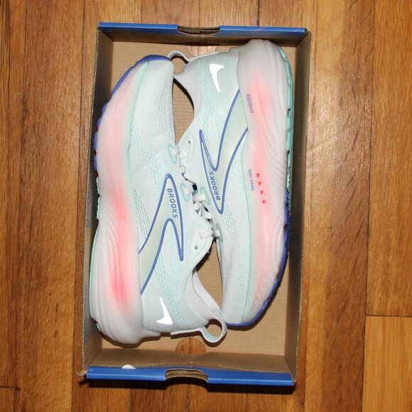 Brooks Glycerin 22 Running Shoes Womens 7 D 9.5 B White Pink Blue - Picture 7 of 7